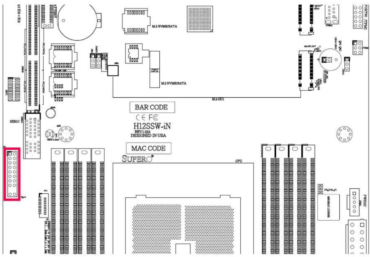 M2 NVME/SATA CPU M2 NVME/SATA M3-HC1 BAR CODE CE FC H12SSW-iN REV-1.02A DESIGNED IN USA MAC CODE SUPERO® CPU