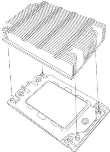 Technical line drawing of an electronic component with cooling fins and mounting base (no text or symbols)