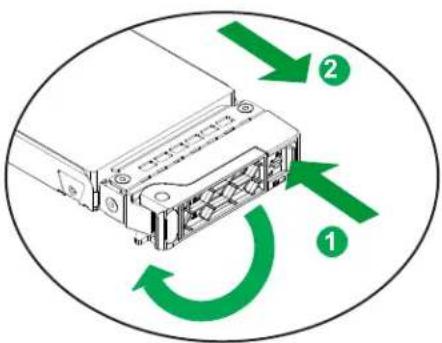 Supermicro SuperBlade SBI-611E-1C2N - Removing a Hot-Swap Drive Carrier from the Chassis - 1