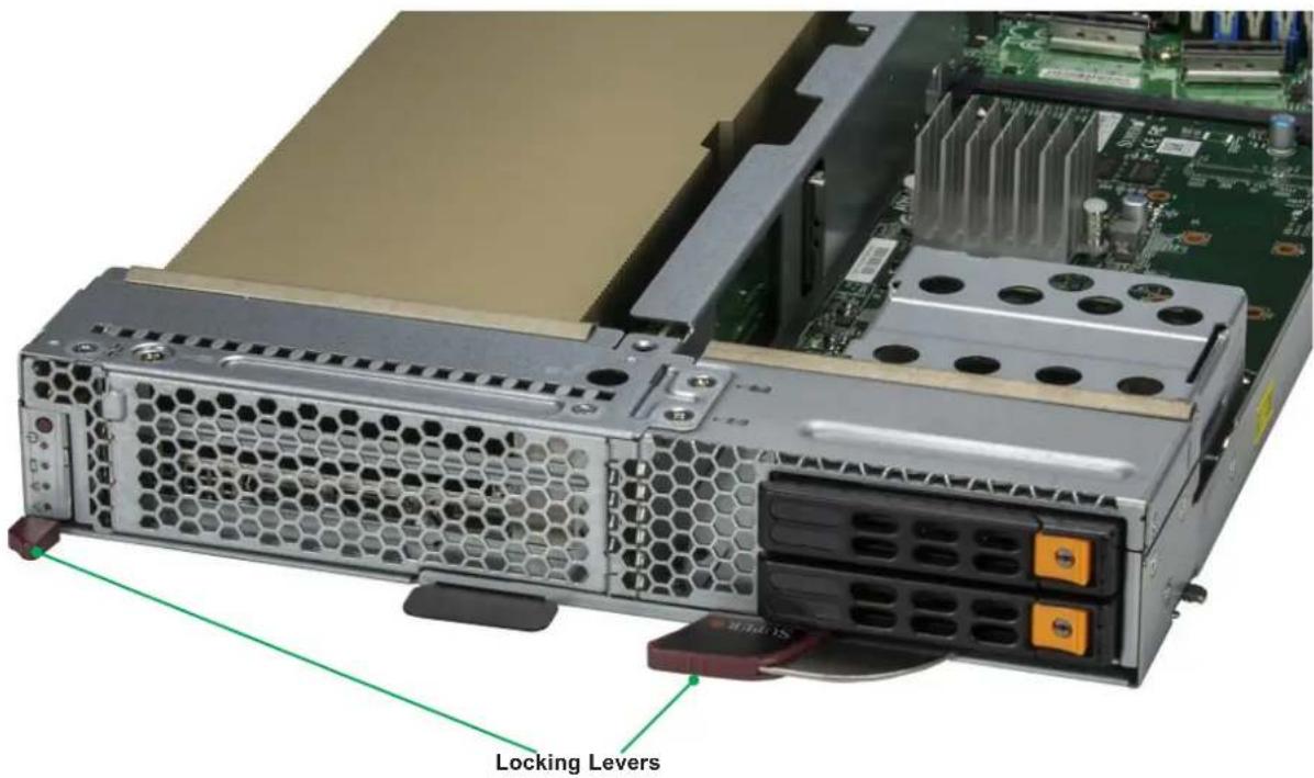 Supermicro SuperBlade SBI-611E-1C2N - Installing a Blade Unit into the Enclosure - 1