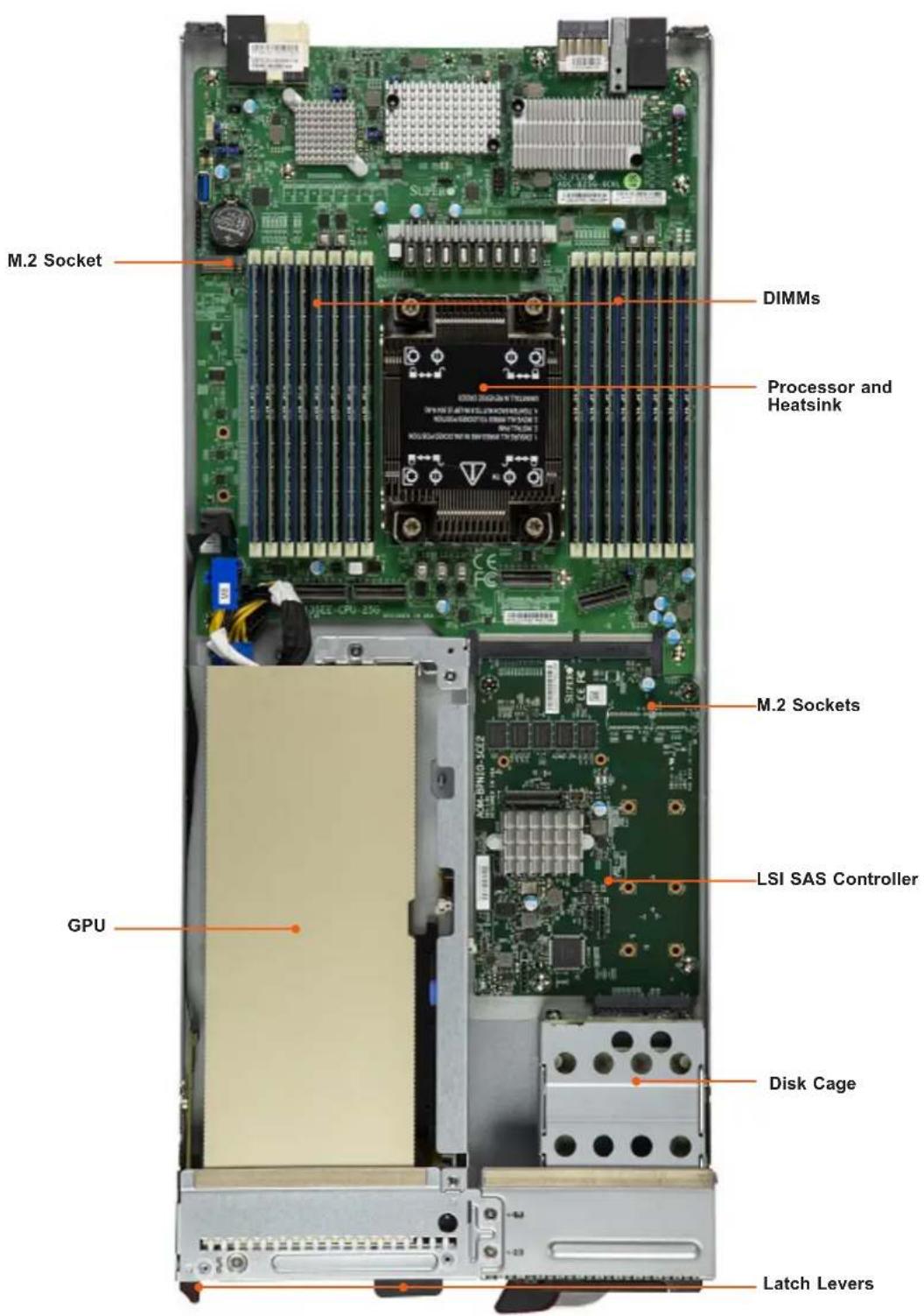 Supermicro SuperBlade SBI-611E-1C2N - Top view - 1