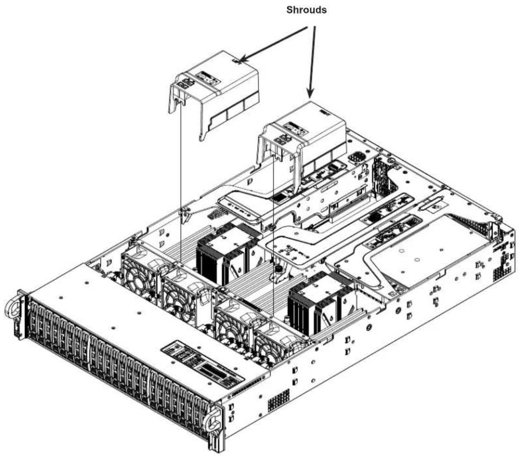 Supermicro SuperServer 2029U-E1CR4T - Installing the Standard Air Shrouds - 1