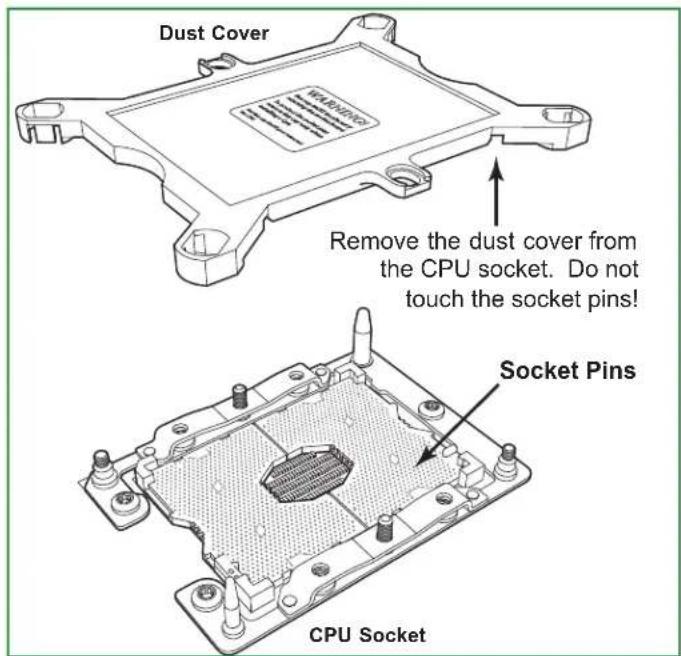 Supermicro SuperServer 1029UX-LL2-C16 - Removing the Dust Cover from the CPU Socket - 1