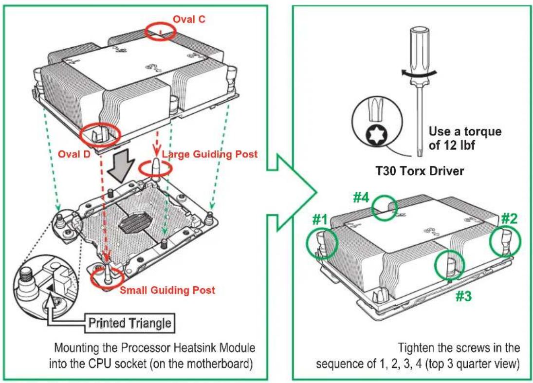 Supermicro SuperServer 1029UX-LL2-C16 - Installing the Processor Heatsink Module (PHM) - 1