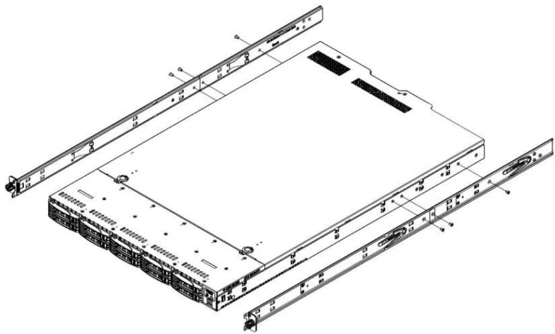 Supermicro SuperServer 1029UX-LL2-C16 - Installing the Inner Rail Extensions - 1