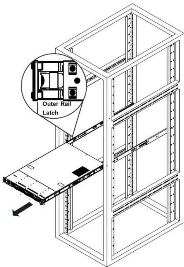 Supermicro SuperServer 1029UX-LL2-C16 - Removing the Chassis from the Rack - 2