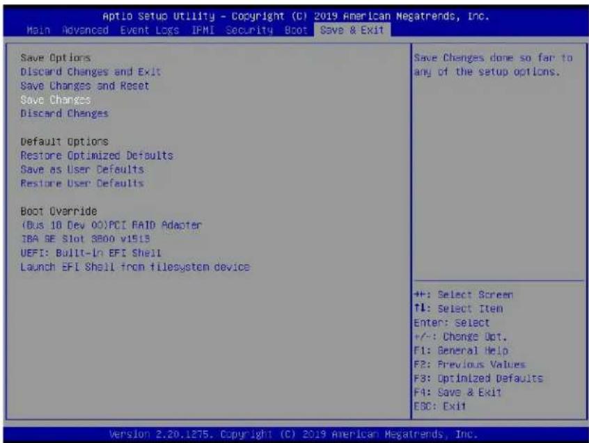Supermicro SuperServer 1029UX-LL2-C16 - Save & Exit - 1