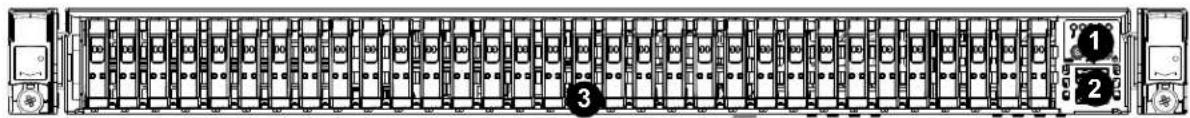 Supermicro SuperStorage 1029P-NES32R - Front Features - 1