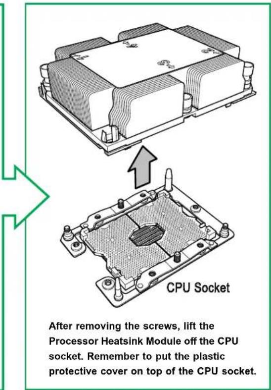 Supermicro SuperStorage 1029P-NES32R - Removing the Processor Heatsink Module (PHM) from the Motherboard - 2
