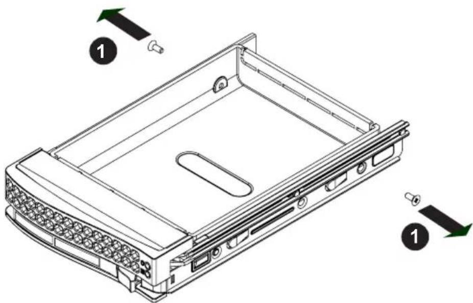 Supermicro SuperServer 6028TP-DNCFR - Installing a Drive into the Hard Drive Tray - 1