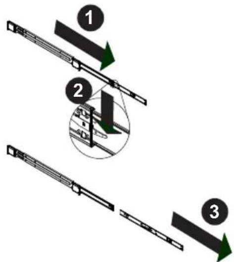 Supermicro SuperServer 6028TP-DNCFR - Releasing Inner Rail from the Outer Rails - 1