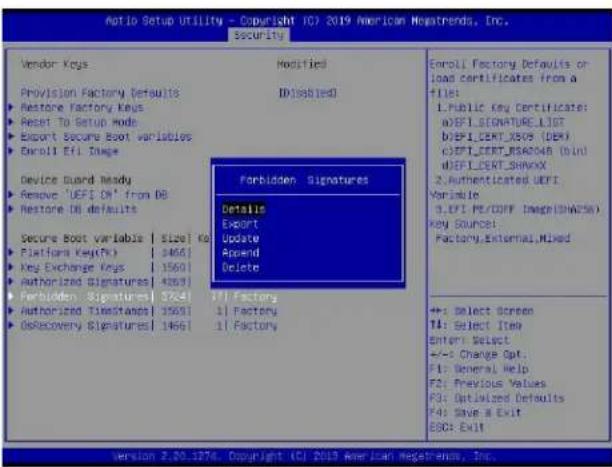 Supermicro X11DPFF-SN - ▶Forbidden Signatures - 1