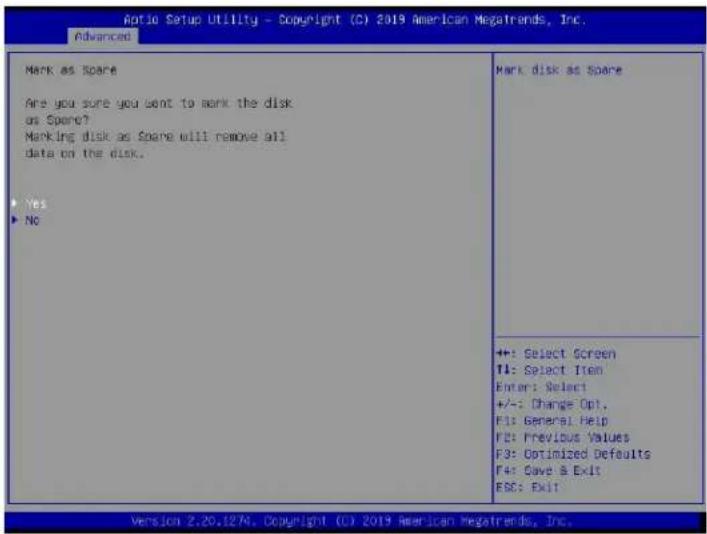 Supermicro X11DPFF-SN - To Mark a RAID Volume as Spare - 3
