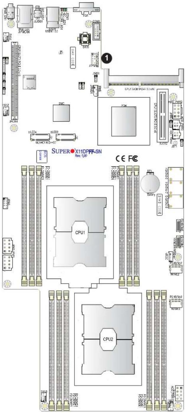 Supermicro X11DPFF-SN - TPM/Port 80 Header - 1