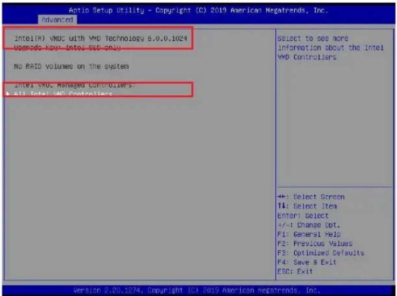 Supermicro X11DPFF-SN - Enabling a PCI Slot for VMD Support in the BIOS Setup Utility - 4