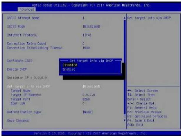 Supermicro X11DPFF-SN - Get target info via DHCP (available when Enable DHCP is set to Enabled) - 1