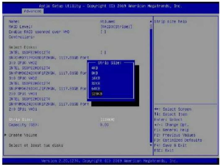 Supermicro X11DPFF-SN - To Set Strip Size for the RAID Volume - 1