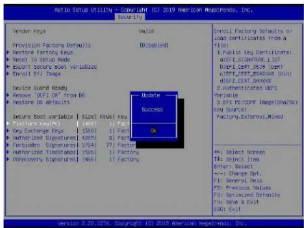 Supermicro X11DPFF-SN - ▶ Platform Key (PK) - 8