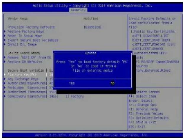 Supermicro X11DPFF-SN - ▶ Platform Key (PK) - 9