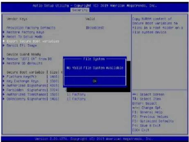 Supermicro X11DPFF-SN - ▶Export Secure Boot variables - 1