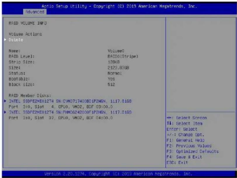 Supermicro X11DPFF-SN - To Delete a RAID Volume - 1