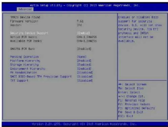 Supermicro X11DPFF-SNR - ▶Trusted Computing (Available when a TPM device is installed and detected by the BIOS) - 1