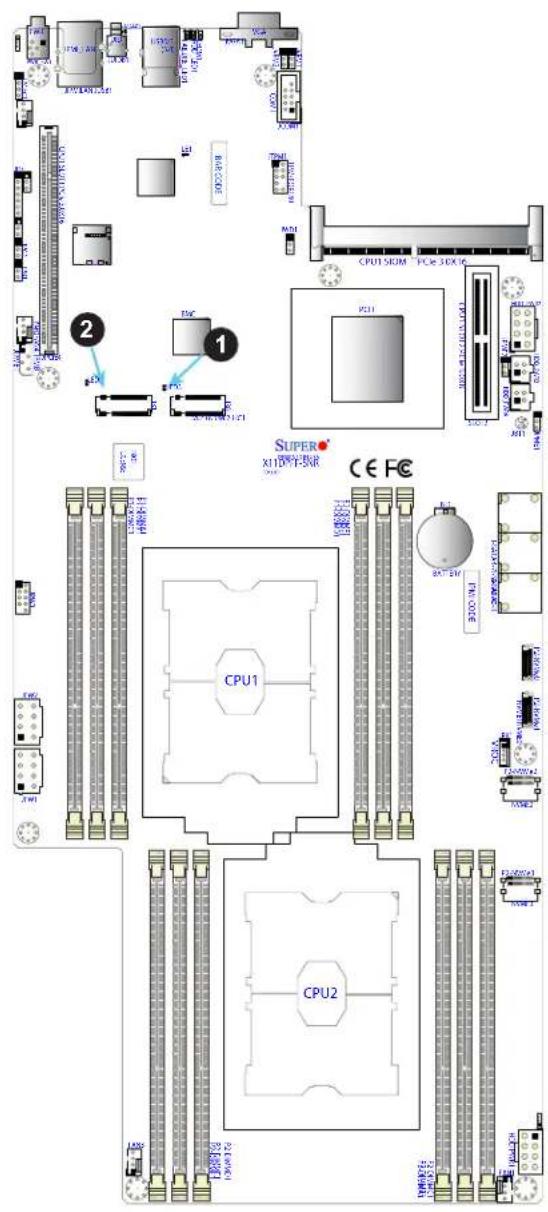 Supermicro X11DPFF-SNR - PCI-E/SATA M.2 Hybrid Slot Activity LEDs (LED3/LED4) - 1
