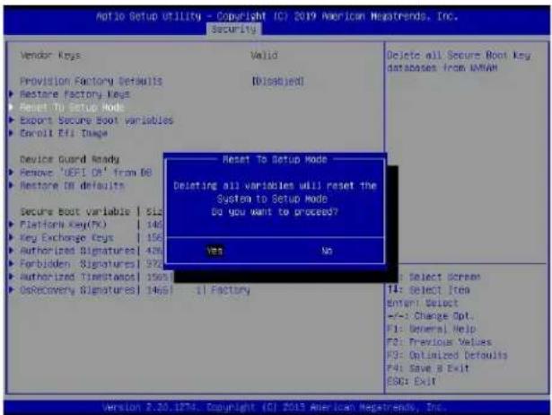 Supermicro X11DPFF-SNR - ▶Reset To Setup Mode (available when the System Mode is in User mode) - 1