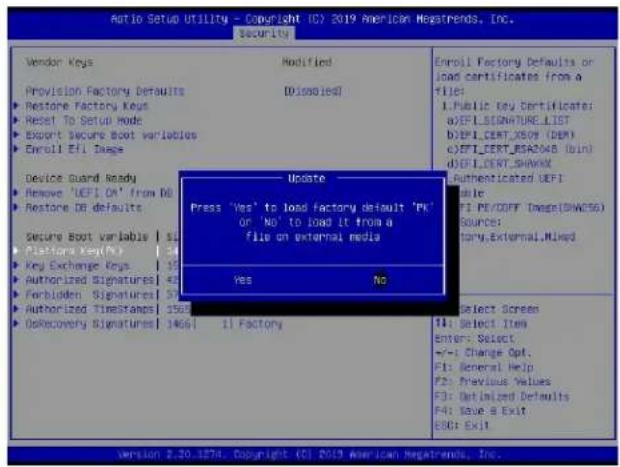 Supermicro X11DSN-TS - ▶ Platform Key (PK) - 9