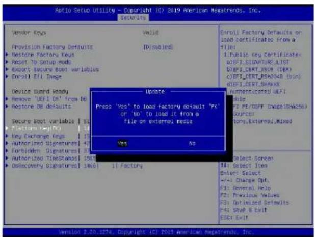 Supermicro X11DSN-TS - ▶ Platform Key (PK) - 7