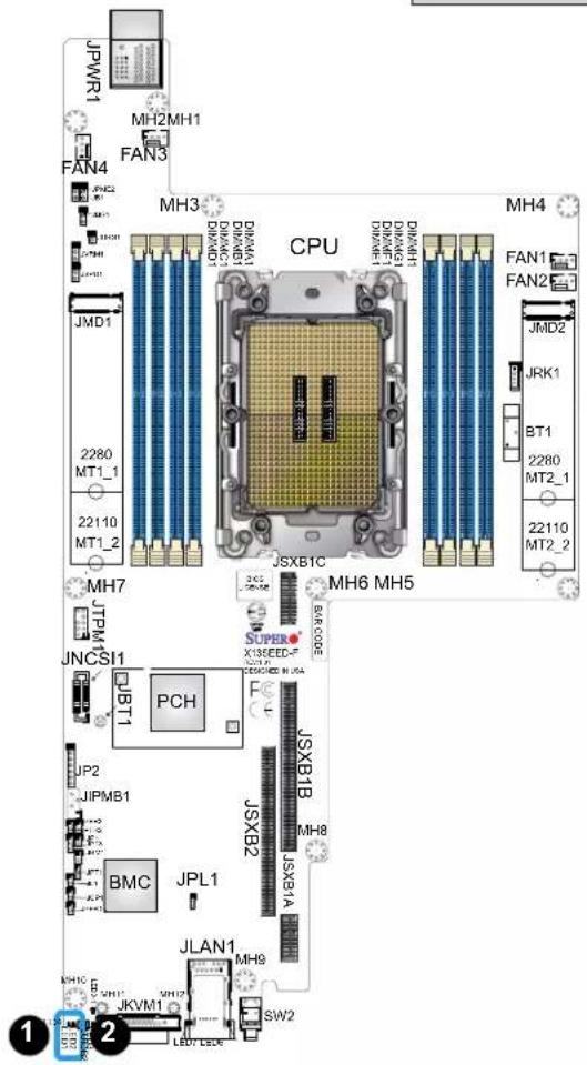 Supermicro X13SEED-SF - Power/Fan Fail LED - 1