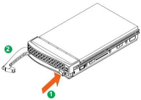 Supermicro SuperServer SSG-540P-E1CTR36H - Removing a Hot-Swap Drive Carrier from the Chassis - 1