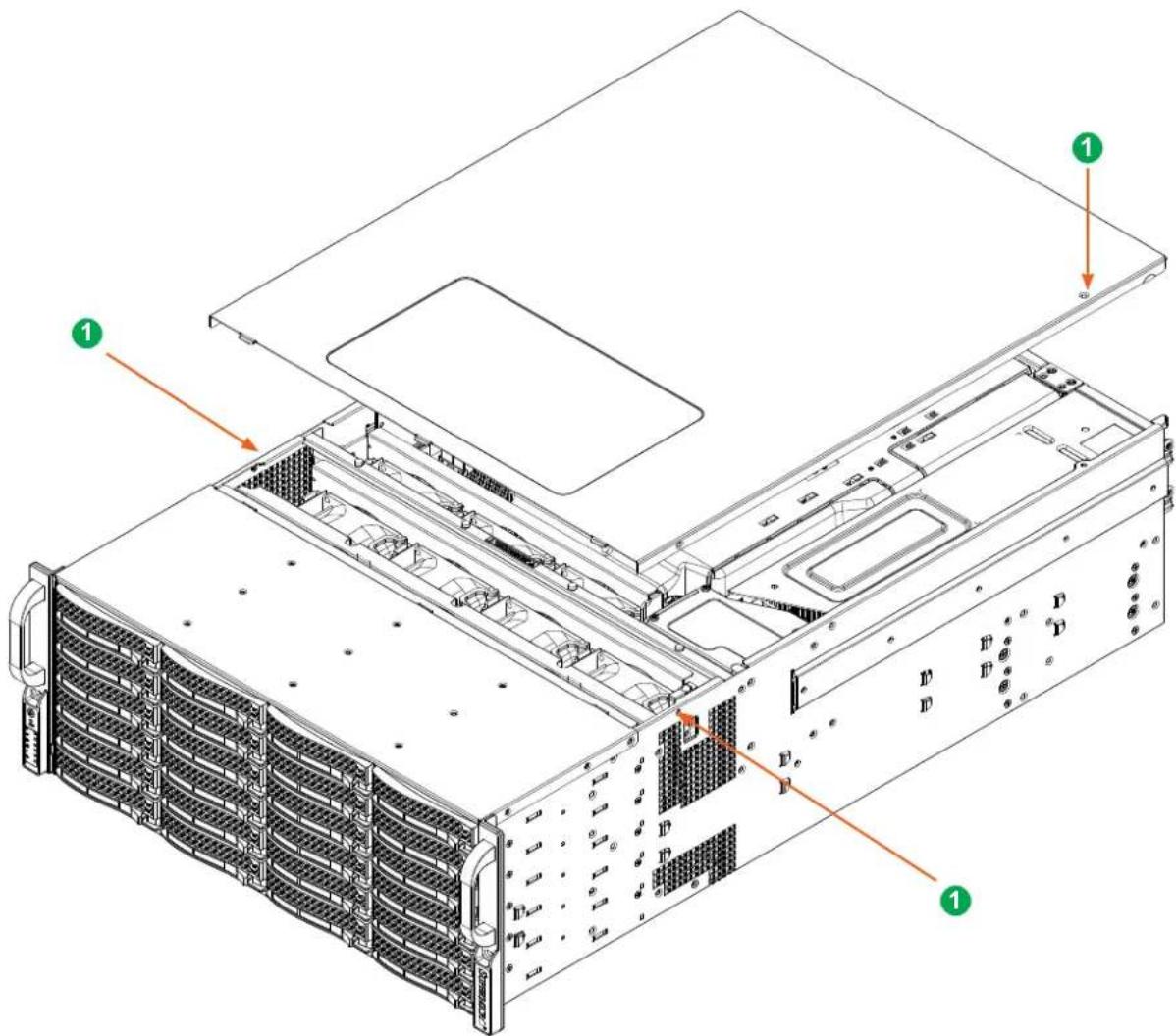 Supermicro SuperServer SSG-540P-E1CTR36H - Removing the Top Cover - 1