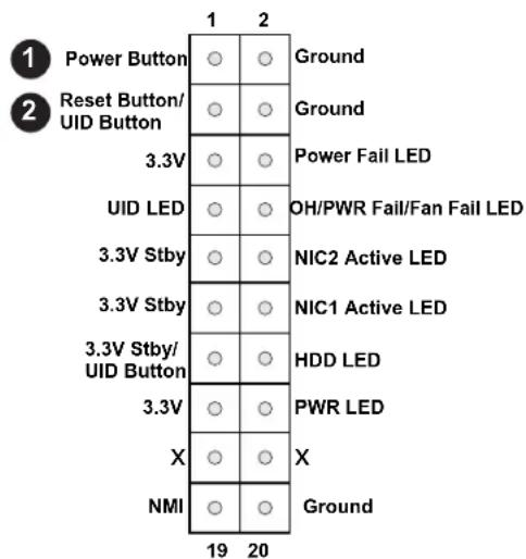 Supermicro X11DPD-M25 - Reset Button/UID Button - 1