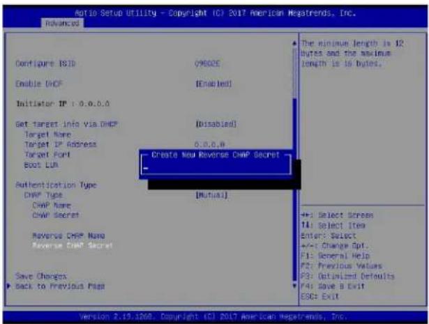 Supermicro X11DPD-M25 - Reverse CHAP Secret (available when CHAP Type is set to Mutual) - 1