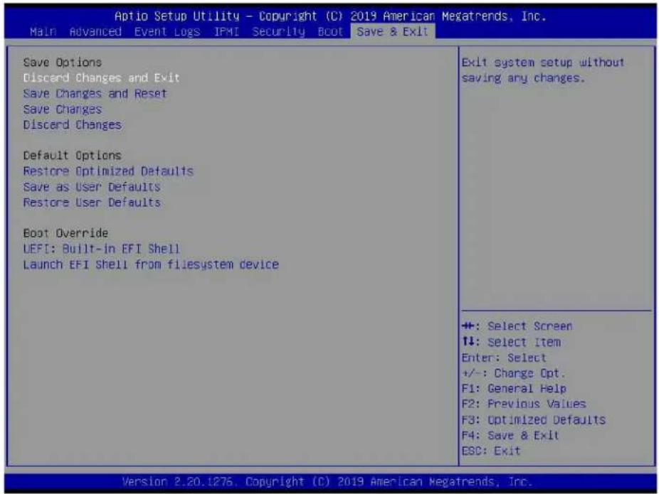 Supermicro X11DPD-M25 - Save &amp; Exit - 1