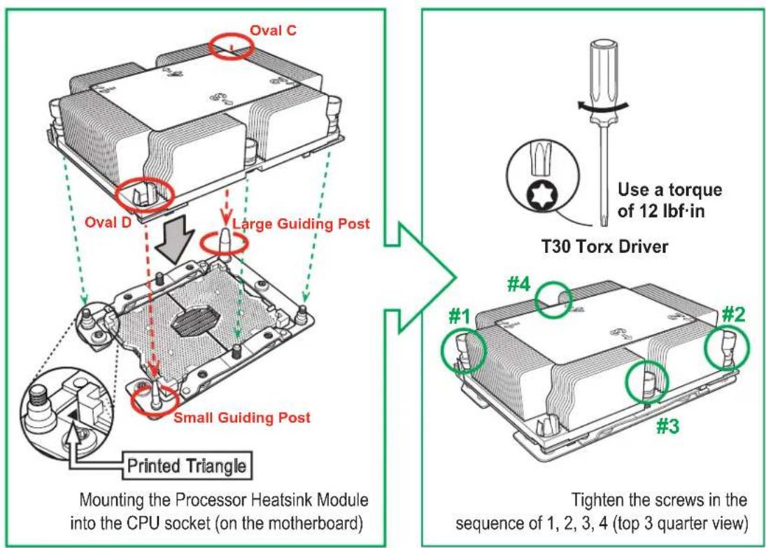Supermicro X11DPD-M25 - Installing the Processor Heatsink Module (PHM) - 2