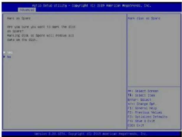 Supermicro X11DPD-M25 - To Mark a RAID Volume as Spare - 3