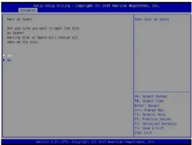Supermicro X11DPS-RE - To Mark a RAID Volume as Spare - 3