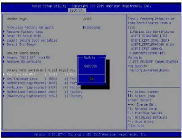 Supermicro X11DPS-RE - ▶ Platform Key (PK) - 8