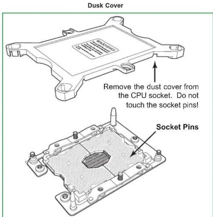 Supermicro X11DPS-RE - Removing the Dust Cover from the CPU Socket - 2
