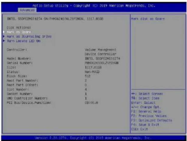 Supermicro X11DPS-RE - To Mark a RAID Volume as Spare - 2