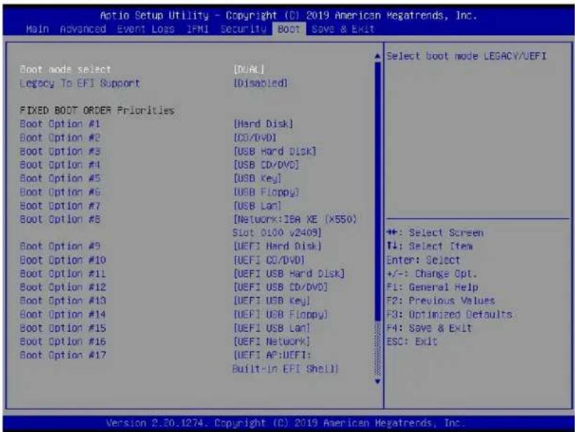 Supermicro X11DPS-RE - Boot Settings - 1