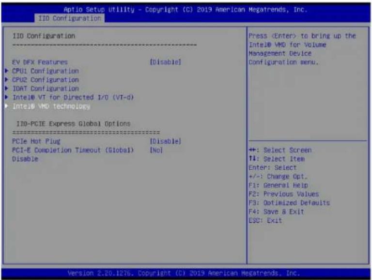 Supermicro X11DPS-RE - Enabling a PCI Slot for VMD Support in the BIOS Setup Utility - 1