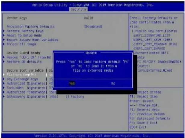 Supermicro X11DPS-RE - ▶ Platform Key (PK) - 7