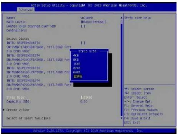 Supermicro X11DPS-RE - To Set Strip Size for the RAID Volume - 1