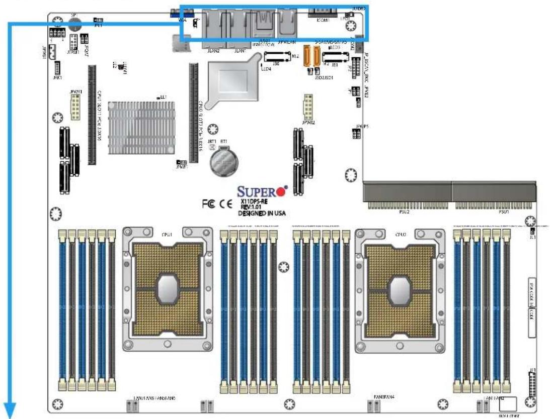 Supermicro X11DPS-RE - Rear I/O Ports - 1