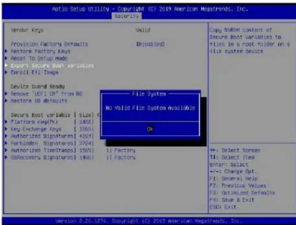 Supermicro X11DPS-RE - ▶Export Secure Boot variables - 1