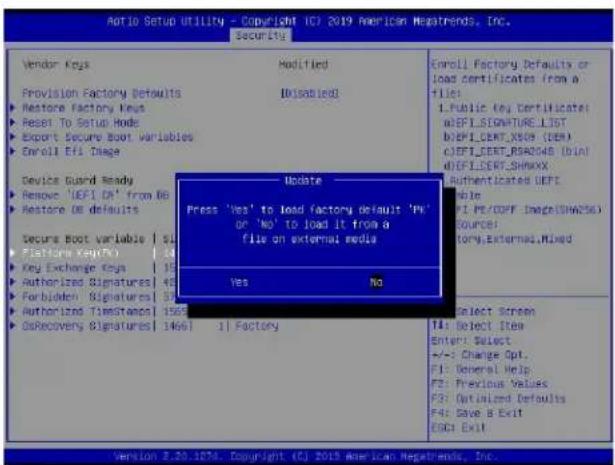 Supermicro X11DPS-RE - ▶ Platform Key (PK) - 9