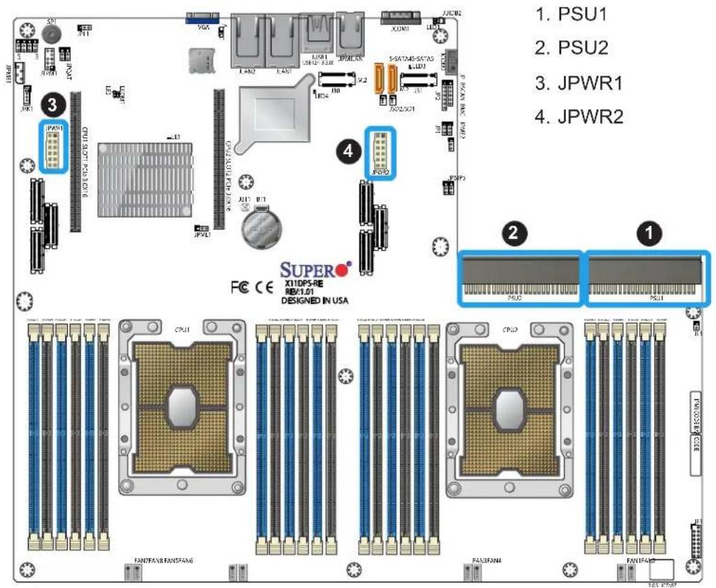 Supermicro X11DPS-RE - PCIe-Proprietary Power Connectors - 1